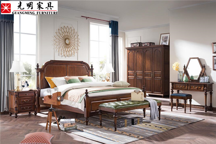 臥室家具風(fēng)格搭配美到?jīng)]朋友！美式風(fēng)格臥室實(shí)木家具巧搭配