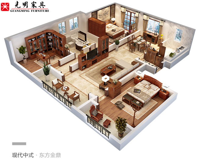 別墅豪宅都用實木家具，小戶型住宅更要用實木家具！