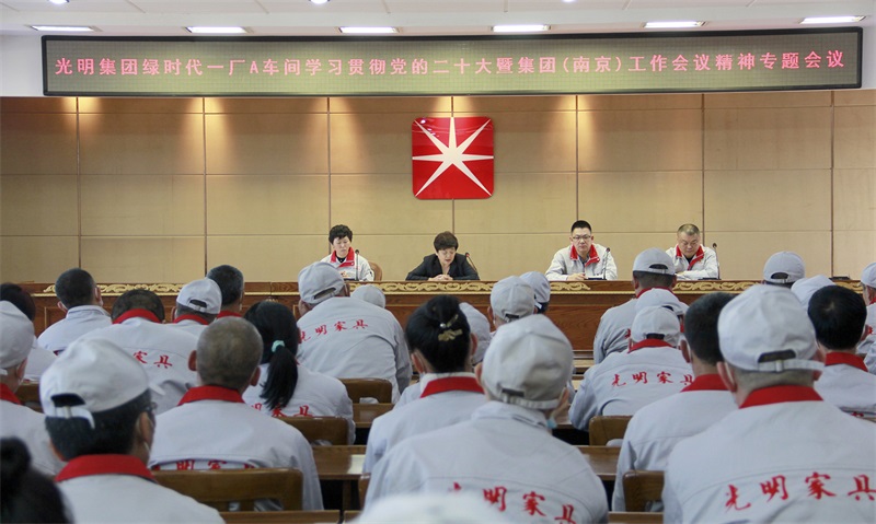 綠時代一廠A車間、紙箱公司召開學習貫徹黨的二十大暨集團（南京）工作會議精神專題會議